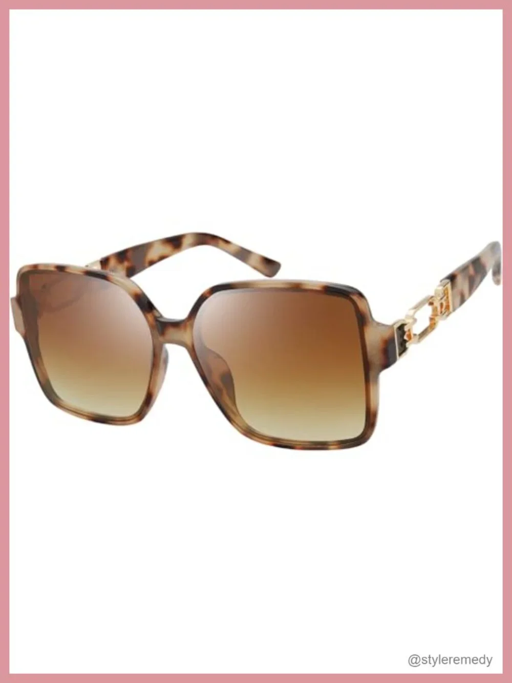 Oversized Square Gradient Sunglasses UV400 Lightweight Women's Fashion Shades